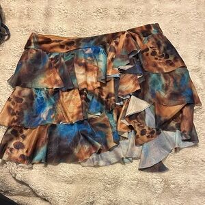 White fox mini skirt